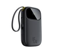 Powerbank EnerFill FC31 da 10000 mAh e 45 W con cavi USB-C e Lightning per iPhone - Nero
