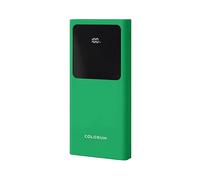 FOREVER Colorum Power Bank 10000 mAh Verde - Batteria Portatile con USB-C e microUSB - Power Bank con Schermo LED - Powerbank Ricarica Rapida di Due Dispositivi con Due Luci LED