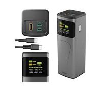 POWERBANK HAMA Alta - uscita USB-C 150W, ricarica rapida, display TFT, 3 porte 24000 mAh, Grigio