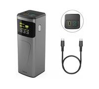 POWERBANK HAMA Alta - uscita USB-C 200W, ricarica rapida, display TFT, 3 porte 24000 mAh, Grigio