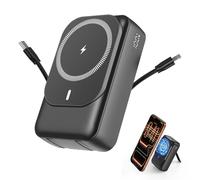 Powerbank magnetico wireless da 26800 mAh, power bank per Magsafe con cavi integrati, 5 uscite PD 22,5 W, ricarica rapida, compatibile con iPhone 18/17Air/16/15/14/13/12 Plus/Mini/Pro/Pro Max, nero
