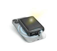 SBS Solar MagSafe PowerBank, 5000mAh, Power Bank con Pannello Solare, Ricarica Wireless, Intelligent Charge (IC), Torcia LED, Caricabatterie Portatile da Viaggio, Design Compatto, Nero