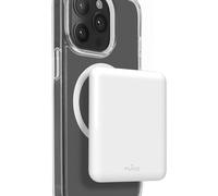 Puro Power Mag 5000mAh Power Bank - Compatibile MagSafe, USB-C, Ultra Sottile, Ricarica Rapida per iPhone, Include Cavo USB-A/USB-C, Bianco