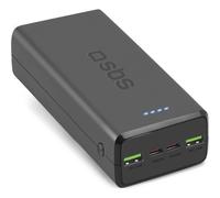 Powerbank SBS 30.000mAh 2xUSB AFC 18W + 2xType-C PD20W, nero