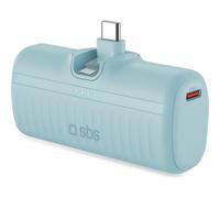 Powerbank SBS 5.000mAh 10W 1xType-C integrata, materiale GRS azzurro chiaro