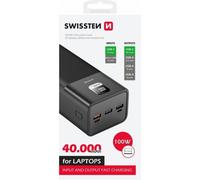 Swissten - Batteria Esterna 40000mah Usb E Usb-c 100w Swissten Power Line Compatto Nero