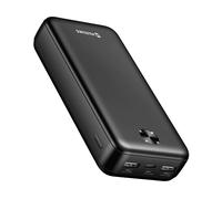 Swissten Batteria Esterna 20000mAh 10.5W con Doppio Porta USB Indicatore LED, Nero
