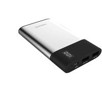 TerraTec P80slim, Batteria Esterna da 8000 mAh, 2 uscite (USB), Display Digitale, Superficie in Alluminio, per iPhone, iPad, Samsung Galaxy e Altri (Argento/Nero)