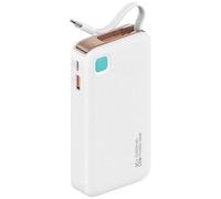 Powerbank USAMS da 10000 mAh con USB-C e Power Delivery da 20 W, colore bianco.