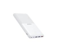 Power bank Veger S22 - capacità 20000mAh, design ultrasottile e antiscivolo, ricarica simultanea di 4 dispositivi, indicatore di carica LED - bianco