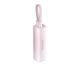 POWERBANK Vention VENT-275 - uscita USB-C 20W, ricarica rapida, design compatto, display LED 5000 mAh, Rosa