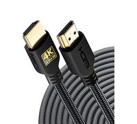 PowerBear Cavo HDMI 4K, 20 m, 18 Gbps, cavo HDMI ad alta velocità, nylon intrecciato e spina d'oro, 4 K a 60 Hz, Ultra HD, 1080P, ARC e CL3, certificato per laptop, monitor, PS5, PS4 e molto altro