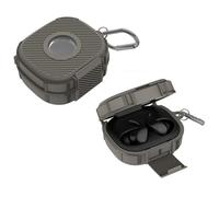 Powerbeats - Custodia protettiva in silicone per auricolari Beats Powerbeats Fit, con moschettone, protezione completa, accessori per cuffie a prova di caduta e polvere (grigio)
