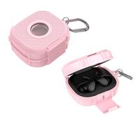 Powerbeats - Custodia protettiva in silicone per auricolari Beats Powerbeats Fit, con moschettone, protezione completa, accessori per cuffie a prova di caduta e polvere (rosa)