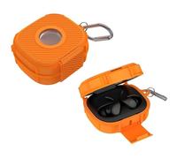 Powerbeats - Custodia protettiva in silicone per auricolari Beats Powerbeats Fit, con moschettone, protezione completa, accessori per cuffie a prova di caduta e polvere (arancione)