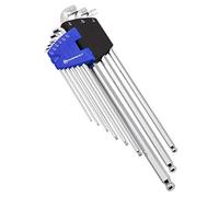 Powerbuilt 240099 - Set di chiavi esagonali SAE Stubby a braccio lungo, 9 pezzi