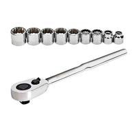 Powerbuilt 642050 - Set di chiavi a bussola metriche a basso profilo, 10 pezzi, 3/8", confezione da 1