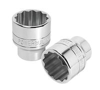 Powerbuilt Chiave a bussola da 3/4" da 46 mm, 12 punti, design esagonale a parete sottile, presa forte, marcature di dimensioni - 643240