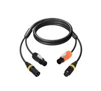 PowerCon Truecon e DMX, cavo di prolunga da ingresso CA a uscita Powercon a 3 pin e cavo combinato XLR maschio a femmina per illuminazione da palco (cavo DMX-Powercon, 1,2 m)