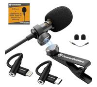 PowerDeWise Microfono Lavalier, Microfono da Bavero Professionale Omnidirezionale Con Clip Facile da Applicare, Microfono per iPhone/Vlog Youtube/Interviste/Videoconferenze/Podcast/Dettatura/ASMR