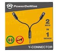PowerDeWise Sdoppiatore a Y, microfono e microfono, cavo splitter TRRS per microfono Lavalier