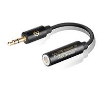 PowerDeWise TRRS - Adattatore stereo da TRRS a TRS, da maschio a femmina, adattatore TRRS per iPhone e Android, adattatore jack da 3,5 mm, adattatore maschio femmina per microfono Lavalier