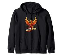 Powered By Ancient Myths Phoenix Fire Bird Felpa con Cappuccio