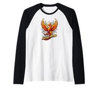 Powered By Ancient Myths Phoenix Fire Bird Maglia con Maniche Raglan