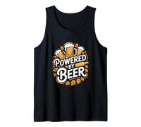 Powered by Beer Mugs Leaves Fun Canotta