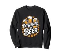 Powered by Beer Mugs Leaves Fun Felpa