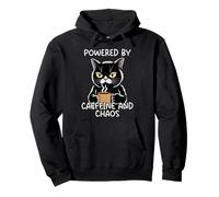 Powered By Caffeine And Chaos Felpa con Cappuccio
