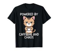 Powered By Caffeine And Chaos Maglietta