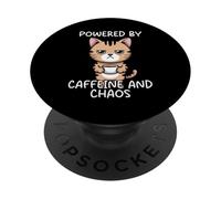 Powered By Caffeine And Chaos PopSockets PopGrip Adesivo