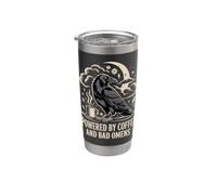 Powered By Coffee And Bad Omens Corvo Gotico Bicchiere termico in acciaio inox doppia parete