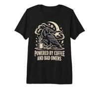 Powered By Coffee And Bad Omens Corvo Gotico Maglietta Premium