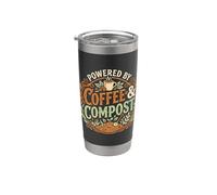 Powered By Coffee & Compost Funny Gardener Bicchiere termico in acciaio inox doppia parete