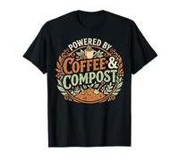 Powered By Coffee & Compost Funny Gardener Maglietta