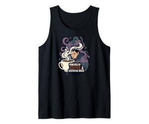 Powered By Coffee & Existential Dread Funny Tired Design Canotta