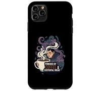 Powered By Coffee & Existential Dread Funny Tired Design Custodia per iPhone 11 Pro Max