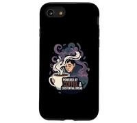 Powered By Coffee & Existential Dread Funny Tired Design Custodia per iPhone SE (2020) / 7/8
