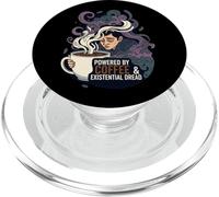 Powered By Coffee & Existential Dread Funny Tired Design PopSockets PopGrip per MagSafe