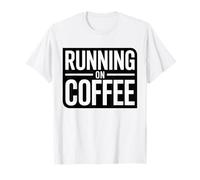 Powered by Coffee Minimal Quote Caffeine Style Maglietta