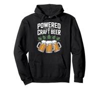 Powered by Craft Beer Enthusiast Testo Divertente Felpa con Cappuccio