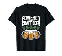 Powered by Craft Beer Enthusiast Testo Divertente Maglietta