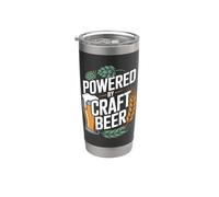 Powered By Craft Beer Hops Bicchiere d'orzo Bicchiere termico in acciaio inox doppia parete