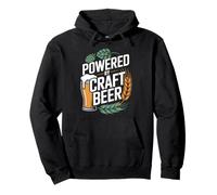 Powered By Craft Beer Hops Bicchiere d'orzo Felpa con Cappuccio