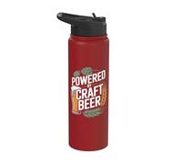Powered By Craft Beer Hops Bicchiere d'orzo Stainless Steel Insulated Water Bottle