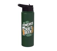 Powered By Craft Beer Hops Bicchiere d'orzo Stainless Steel Insulated Water Bottle