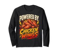 Powered By Crispy Fried Chicken Fan of Wings Maglia a Manica
