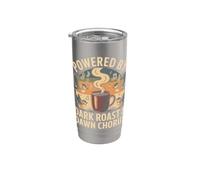 Powered by Dark Roast & Dawn Chorus uccelli caffè Bicchiere termico in acciaio inox doppia parete